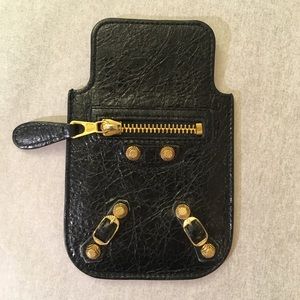 SOLD_BALENCIAGA Giant 12 Gold Phone case Black
